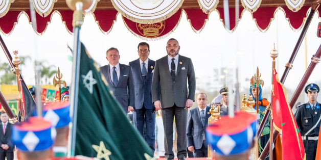 Cérémonie d'accueil officiel du roi Abdallah II de Jordanie, le 22 mars à Rabat.