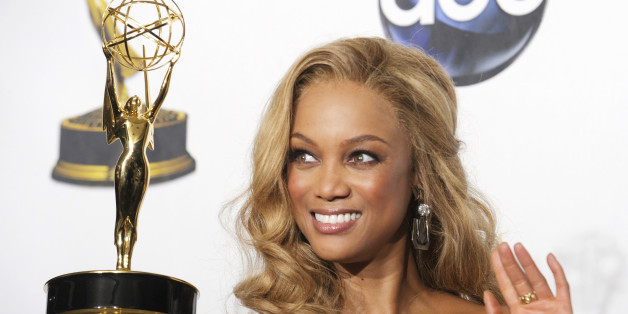 Tyra Banks poses with her award for Outstanding Talk Show/Informative for "The Tyra Banks Show" at the 35th Annual Daytime Emmy Awards at the Kodak theatre in Hollywood, California June 20, 2008. REUTERS/Phil McCarten (UNITED STATES)
