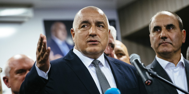 Head of the centre-right GERB party and former prime minister Boyko Borisov speaks to media in Sofia on March 26, 2017, after his party won the country's parliamentary election.
Two-time Bulgarian premier Boyko Borisov appeared to have bounced back in a parliamentary election on March 26, with exit polls putting his pro-EU centre-right party in first place. / AFP PHOTO / Dimitar DILKOFF (Photo credit should read DIMITAR DILKOFF/AFP/Getty Images)
