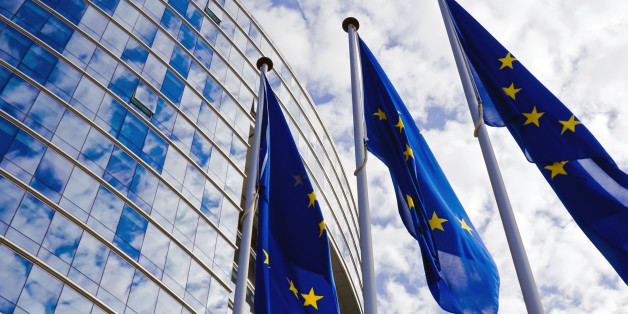 EU Flags at the European Commission Building