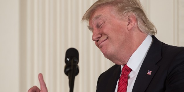 US President Donald Trump addresses the Womens Empowerment Panel in the East Room of the White House in Washington, DC, on March 29, 2017. / AFP PHOTO / NICHOLAS KAMM (Photo credit should read NICHOLAS KAMM/AFP/Getty Images)