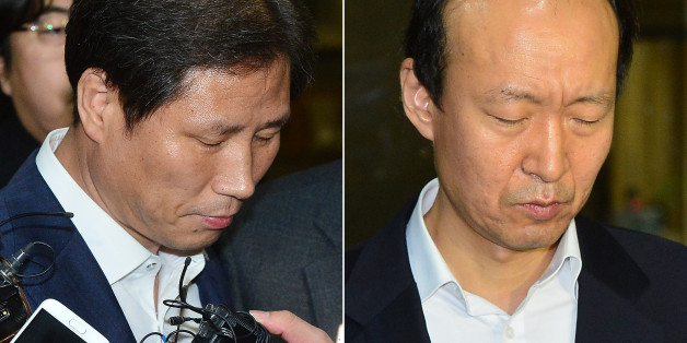 안봉근 전 대통령국정홍보비서관(왼쪽)과 이재만 전 대통령총무비서관