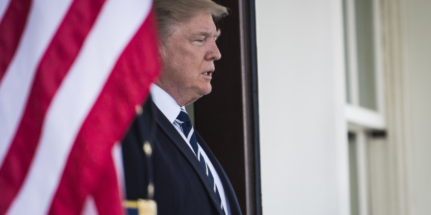WASHINGTON, DC - APRIL 3: President Donald Trump walks out to greet Egyptian President Abdel Fattah Al-Sisi as he arrives outside the West Wing at the White House in Washington, DC on Monday, April 03, 2017. (Photo by Jabin Botsford/The Washington Post via Getty Images)