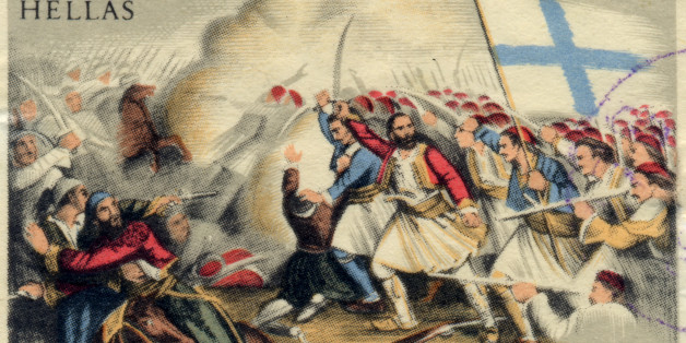 Greek battle stamp of the Greek War of Independence from the Ottoman Empire (1821-1829).