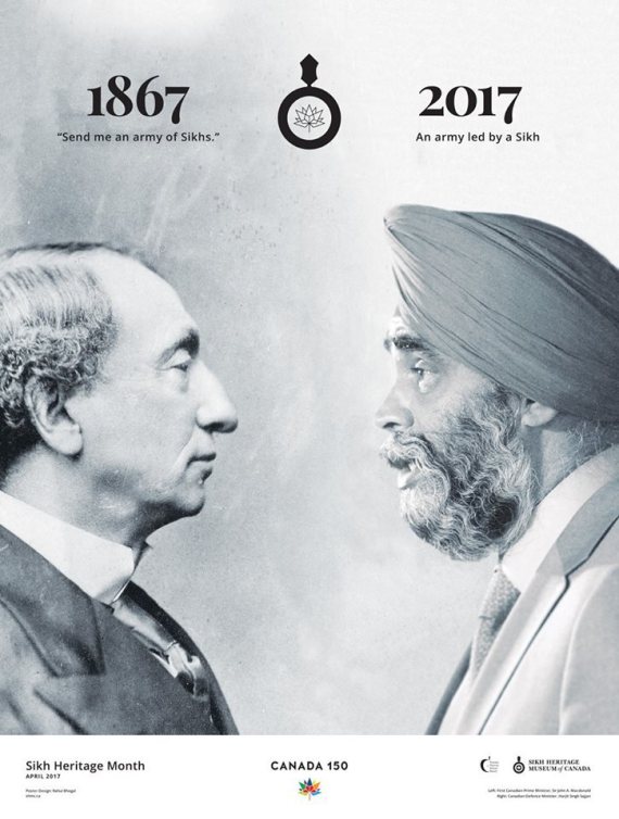 Sikh Heritage Month In Canada John A. Macdonald, Harjit Sajjan Poster