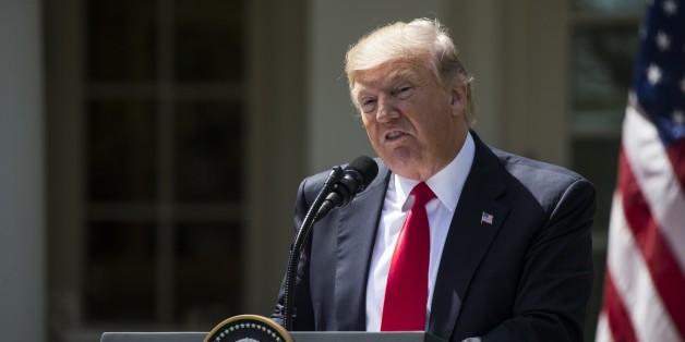 WASHINGTON, USA - April 5: U.S. President Donald Trump speaks during a joint press conference with King Abdullah II bin al-Hussein of Jordan (not seen) in the Rose Garden of the White House in Washington, USA on April 5, 2017. (Photo by Samuel Corum/Anadolu Agency/Getty Images)