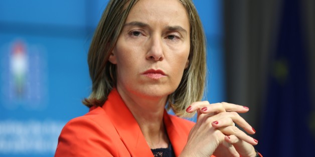 BRUSSELS, BELGIUM - APRIL 05: High Representative of the European Union for Foreign Affairs and Security Policy Federica Mogherini holds a press conference after the Supporting Syria Conference in Brussels, Belgium on April 05, 2017. (Photo by Dursun Aydemir/Anadolu Agency/Getty Images)