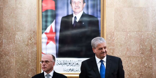 French Prime Minister Bernard Cazeneuve (L) speaks after a meeting with his Algerian counterpart Abdelmalek Sellal in the capital Algiers on April 6, 2017.Cazeneuve began a visit to Algeria on April 5, 2017 focused on strengthening economic-industrial partnerships and fighting terrorism. / AFP PHOTO / Ryad KRAMDI (Photo credit should read RYAD KRAMDI/AFP/Getty Images)