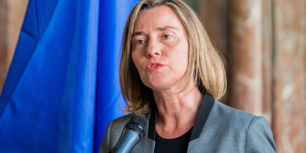 BRUSSELS, BELGIUM - APRIL 04 : High Representative of the European Union for Foreign Affairs and Security Policy Federica Mogherini speaks during a joint press conference with UN Secretary-General's Special Envoy for Syria, Staffan de Mistura (not seen) after their meeting in Brussels, Belgium on April 04, 2017. (Photo by EU Commission/Anadolu Agency/Getty Images)