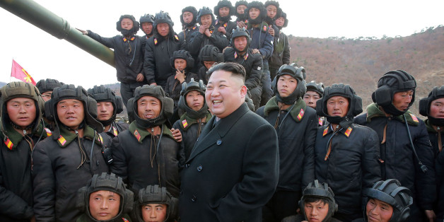 This undated picture released from North Korea's official Korean Central News Agency (KCNA) on April 1, 2017 shows North Korean leader Kim Jong-Un (C) inspecting the Korean People's Army Tank Crews' Competition-2017 at an undisclosed location. / AFP PHOTO / KCNA VIA KNS / STR / South Korea OUT / REPUBLIC OF KOREA OUT ---EDITORS NOTE--- RESTRICTED TO EDITORIAL USE - MANDATORY CREDIT 'AFP PHOTO/KCNA VIA KNS' - NO MARKETING NO ADVERTISING CAMPAIGNS - DISTRIBUTED AS A SERVICE TO CLIENTSTHIS PICTUR