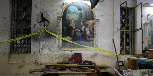 The aftermath of an explosion that took place at a Coptic church on Sunday in Tanta, Egypt, April 9, 2017. REUTERS/Mohamed Abd El Ghany