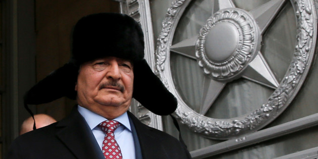 General Khalifa Haftar, commander in the Libyan National Army (LNA), leaves after a meeting with Russian Foreign Minister Sergei Lavrov in Moscow, Russia, November 29, 2016. REUTERS/Maxim Shemetov