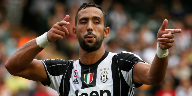 Football Soccer - Juventus v South China - International Challenge Cup - Hong Kong, China - 30/7/16 - Juventus player Medhi Benatia reacts after scoring a goal. REUTERS/Bobby Yip