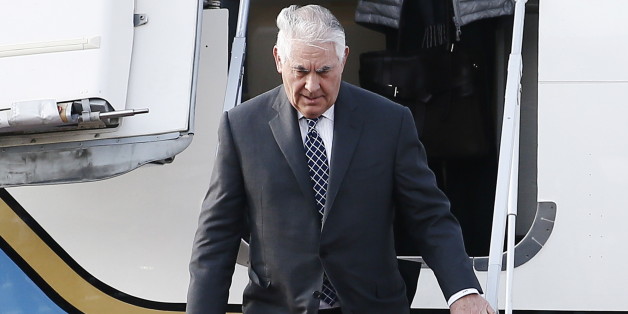MOSCOW, RUSSIA - APRIL 11, 2017: US Secretary of State Rex Tillerson at a welcome ceremony at Moscow's Vnukovo 2 Airport. Alexander Shcherbak/TASS (Photo by Alexander Shcherbak\TASS via Getty Images)
