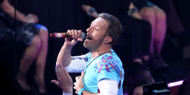 INGLEWOOD, CA - MARCH 05: Singer-songwriter Chris Martin of Coldplay performs onstage at the 2017 iHeartRadio Music Awards which broadcast live on Turner's TBS, TNT, and truTV at The Forum on March 5, 2017 in Inglewood, California. (Photo by Rich Polk/Getty Images for iHeartMedia)