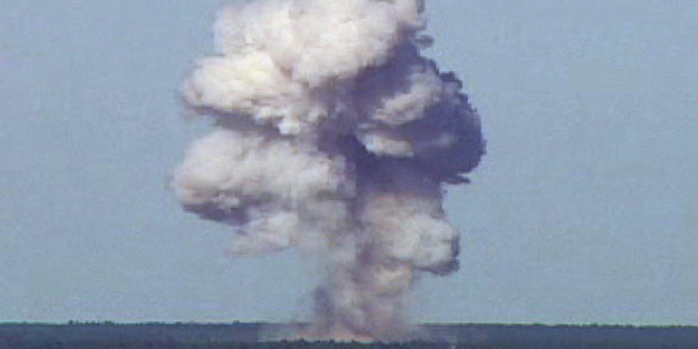 The GBU-43/B, also known as the Massive Ordnance Air Blast, detonates during a test at Elgin Air Force Base, Florida, U.S., November 21, 2003 in this handout photo provided April 13, 2017. REUTERS/U.S. Air Force photo/Handout via REUTERS ATTENTION EDITORS - THIS IMAGE WAS PROVIDED BY A THIRD PARTY. EDITORIAL USE ONLY