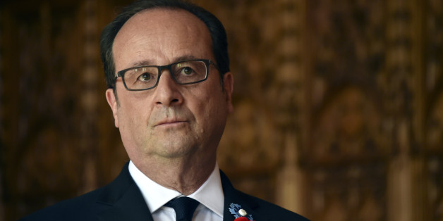 French President Francois Hollande attends a ceremony at the city hall of Arras, France, as part of events to commemorate the 100th anniversary of the Battle of Vimy Ridge, April 9, 2017. REUTERS/Philippe Huguen/Pool