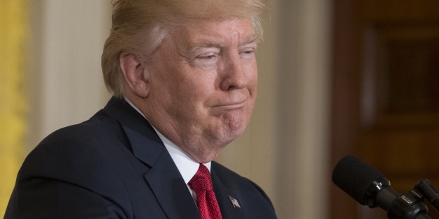 US President Donald Trump speaks alongside Italian Prime Minister Paolo Gentiloni (L) during a press conference in the East Room at the White House in Washington, DC, April 20, 2017. / AFP PHOTO / SAUL LOEB (Photo credit should read SAUL LOEB/AFP/Getty Images)