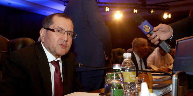Algeria's Minister of Energy Noureddine Boutarfa (L), speaks to the press during a meeting for the 2nd Joint Ministerial Monitoring Committee of OPEC, in Kuwait City, on March 26, 2017. / AFP PHOTO / Yasser Al-Zayyat (Photo credit should read YASSER AL-ZAYYAT/AFP/Getty Images)