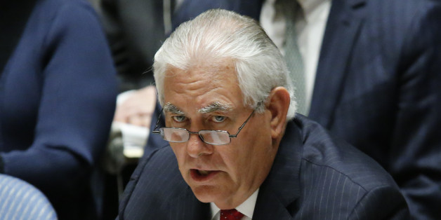 NEW YORK, NY - APRIL 28: US Secretary of State Rex Tillerson speaks to members of the security council during a meeting on nonproliferation of North Korea on April 28, 2017 in New York City. The growing threat of a nuclear North Korea is going to be the focus for Secretary of State Rex Tillerson while he chairs a special meeting of the United Nations Security Council. (Photo by Eduardo Munoz Alvarez/Getty Images)
