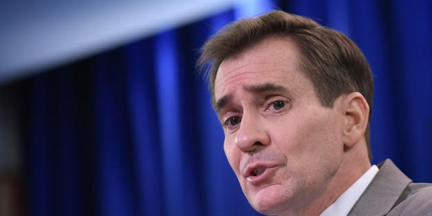 State Department Spokesman John Kirby speaks during the daily briefing at the State Department on January 6, 2015 in Washington, DC. Even as world powers work to implement the Iran nuclear deal, North Korea's apparent detonation of a new bomb marks a stark setback for global anti-proliferation efforts. Kirby's message to Pyongyang was clear -- 'we have consistently made clear that we will not accept it as a nuclear state' -- but not new. AFP PHOTO/MANDEL NGAN / AFP / MANDEL NGAN (Photo cr