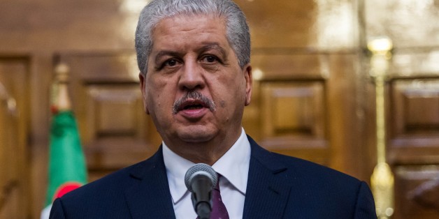 TUNIS, TUNISIA - MARCH 9: Algerian Prime Minister Abdelmalek Sellal and Tunisian Prime Minister Youssef Chahed (not seen) hold a press conference after their meeting at the Carthage Palace in Tunis, Tunisia on March 9, 2017. (Photo by Amine Landoulsi/Anadolu Agency/Getty Images)