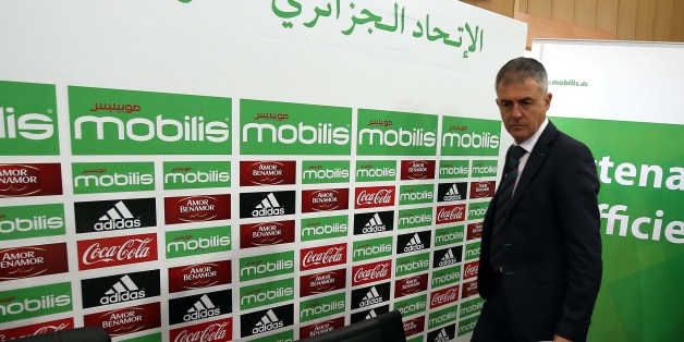 Spanish coach Lucas Alcaraz attends a press conference on April 19, 2017, upon being announced as the new head coach for the Algerian national team. Alcaraz had previously coached Spanish sides Granada, Levante and Recreativo de Huelva. (Photo by Billal Bensalem/NurPhoto via Getty Images)