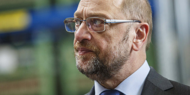 KIEL, GERMANY - APRIL 25: Martin Schulz, lead chancellor candidate of the German Social Democrats (SPD), visits the EDUR-pump factory while campaigning for the SPD in state elections in Schleswig-Holstein on April 25, 2017 in Eckernfoerde, Germany. Schleswig-Holstein will hold state elections on May 7 and so far the SPD has a narrow lead over the German Christian Democrats (CDU). Meanwhile the right-wing populist Alternative for Germany (AfD) has slipped to the 5% mark in polls, the minimum requirement for winning seats in the state parliament. Germany faces federal elections in September. (Photo by Morris MacMatzen/Getty Images)