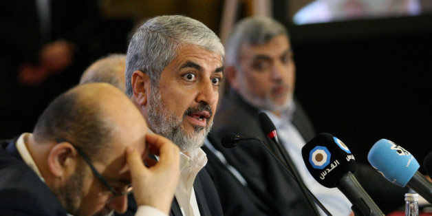 Hamas leader Khaled Meshaal gestures as he announces a new policy document in Doha, Qatar, May 1, 2017. REUTERS/Naseem Zeitoon