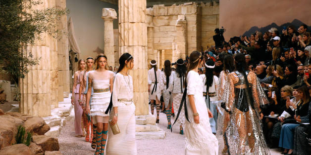PARIS, FRANCE - MAY 03: Models walk the runway during the Chanel Cruise 2017/2018 Collection Show at Grand Palais on May 3, 2017 in Paris, France. (Photo by Bertrand Rindoff Petroff/Getty Images)