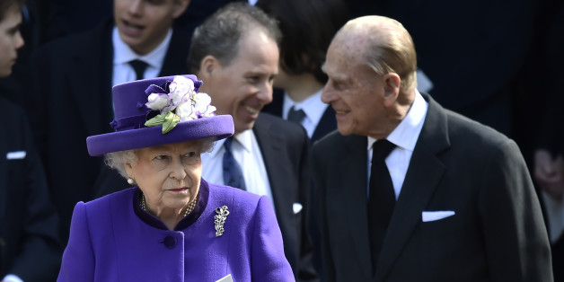 Britain's Queen Elizabeth and Prince Philip leave a Service of Thanksgiving for the life and work of Lord Snowdon at Westminster Abbey in London, Britain, April 7, 2017. REUTERS/Hannah McKay