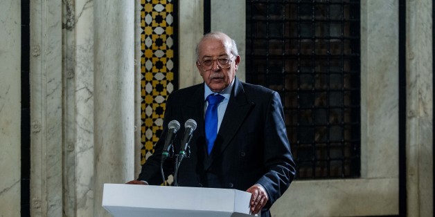 TUNIS, TUNISIA - APRIL 11: Tunisias Central Bank Chairman Chedly Ayari speaks to press after cooperation agreement signing ceremony between two countries in Tunis, Tunisia on April 11, 2017. (Photo by Amine Landoulsi/Anadolu Agency/Getty Images)