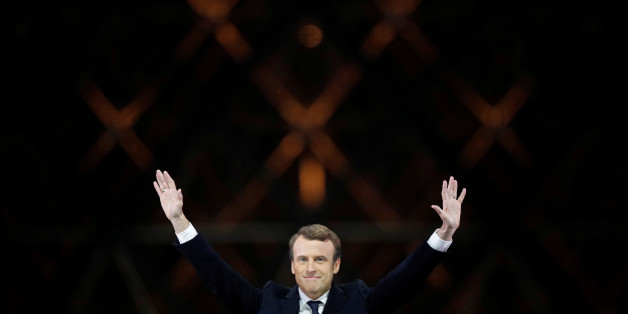 Emmanuel Macron glücklich über seinen Sieg