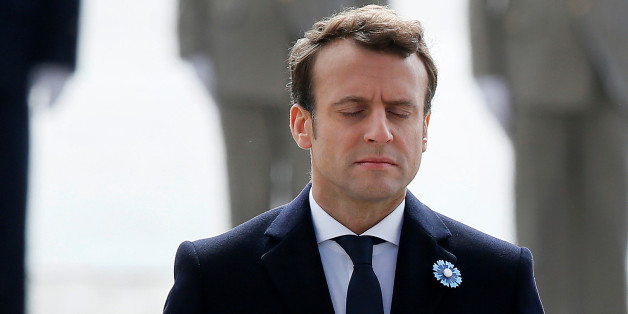 French President-elect Emmanuel Macron attends a ceremony to mark the end of World War II at the Tomb of the Unknown Soldier at the Arc de Triomphe in Paris, France, May 8, 2017. REUTERS/Francois Mori/Pool