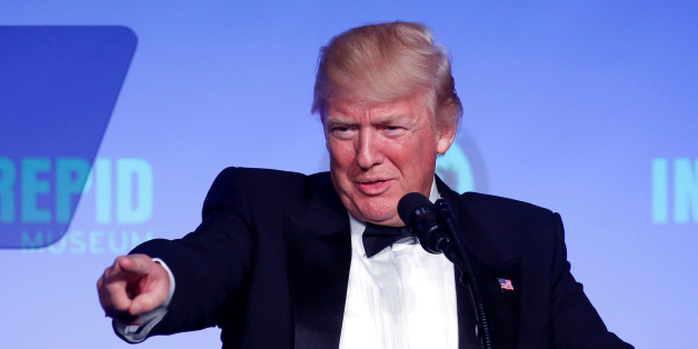 U.S. President Donald Trump delivers remarks at an event with veterans and Australia's Prime Minister Malcolm Turnbull commemorating the 75th anniversary of the Battle of the Coral Sea, aboard the USS Intrepid Sea, Air and Space Museum in New York, U.S. May 4, 2017. REUTERS/Jonathan Ernst