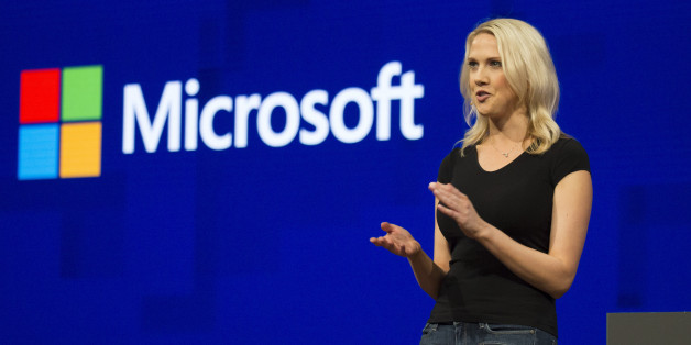 Andrea Carl, director of commercial communications at Microsoft Corp., speaks during Microsoft Developers Build Conference in Seattle, Washington, U.S., on Wednesday, May 10, 2017. Microsoft said it will focus investments on Azure cloud services meant for the Internet of Things, in which multiple sensors and smaller computing devices track data that can be analyzed by the company's cloud and artificial intelligence tools. Photographer: David Ryder/Bloomberg via Getty Images