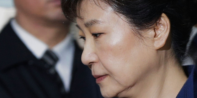 SEOUL, SOUTH KOREA - MARCH 30: Ousted South Korean President Park Geun-hye arrives for questioning on her arrest warrant at the Seoul Central District Court March 30, 2017 in Seoul, South Korea. A hearing to determine whether an arrest warrant should be issued for former president Park Geun-hye will be held at the Seoul Central District Court. (Photo by Ahn Young-Joon-Pool-Getty Images)