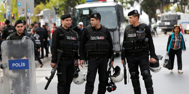 Turkish riot police is seen at the Taksim Square during the May Day in Istanbul, Turkey May 1, 2017. REUTERS/Murad Sezer