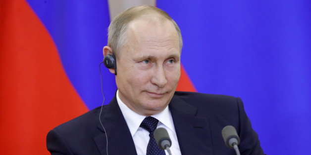 SOCHI, RUSSIA MAY 17, 2017: Russias President Vladimir Putin attends a press conference following his meeting with Italys Prime Minister Paolo Gentiloni at the Bocharov Ruchei residence. Mikhail Metzel/TASS (Photo by Mikhail Metzel\TASS via Getty Images)