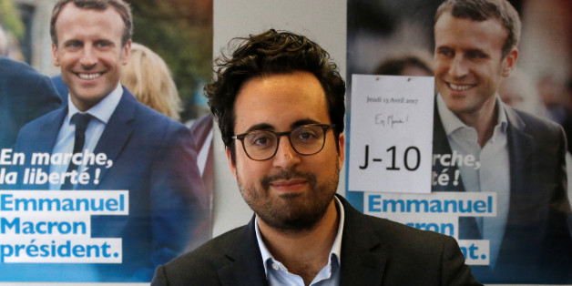 Mounir Mahjoubi, candidate in French Parliamentary elections for Macron's party and digital campaign director for Emmanuel Macron, candidate for the 2017 French presidential election of the political movement En Marche !, or Onwards !, poses at their campaign headquarters in Paris, France, April 13, 2017. Picture taken April 13, 2017. REUTERS/Charles Platiau