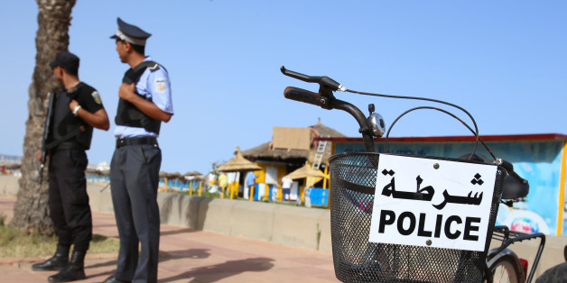 Tourist police officers stand guard at a seaside resort in Hammamet, Tunisia, June 18, 2016. REUTERS/Zoubeir Souissi