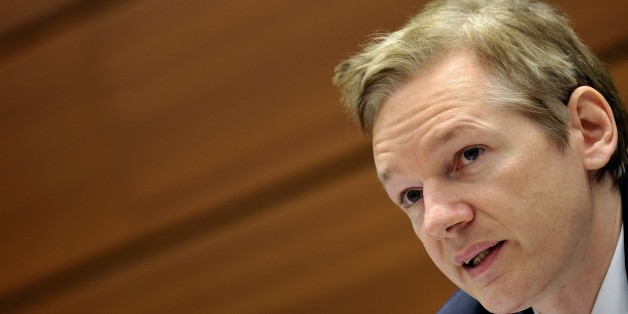 Wikileaks founder Julian Assange speaks during a NGO conference at the United Nations Office in Geneva on the sideline of the first review of the United States by the UN Human Rights Council on November 5, 2010. The review came just two weeks after whistleblowing website WikiLeaks published 400,000 classified US documents on the Iraq war, reviving concern about a lack of accountability for abuse. AFP PHOTO / LAURENT GILLIERON (Photo credit should read FABRICE COFFRINI/AFP/Getty Images)