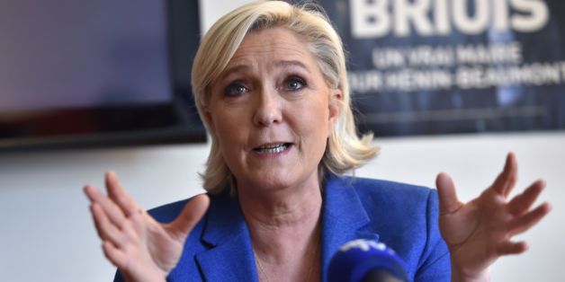 Marine Le Pen, leader of the far-right Front National (FN) party and candidate in the Pas-de-Calais department for the upcoming parliamentary elections, delivers a press conference in Henin-Beaumont on May 19, 2017. French far-right leader Marine Le Pen, who lost the presidential election, said on May 18 she will run in next month's parliamentary election in which her National Front party hopes to become the leading opposition force. / AFP PHOTO / Philippe HUGUEN (Photo credit should read