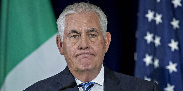 Rex Tillerson, U.S. Secretary of State, pauses while speaking during a news conference after a meeting on strategies to combat transnational criminal organizations at the State Department in Washington, D.C., U.S., on Thursday, May 18, 2017. The meeting is expected to identify new strategic approaches to disrupt the business model of the multi-billion dollar combat transnational criminal organizations that bring drugs into the United States. Photographer: Andrew Harrer/Bloomberg via Getty Images