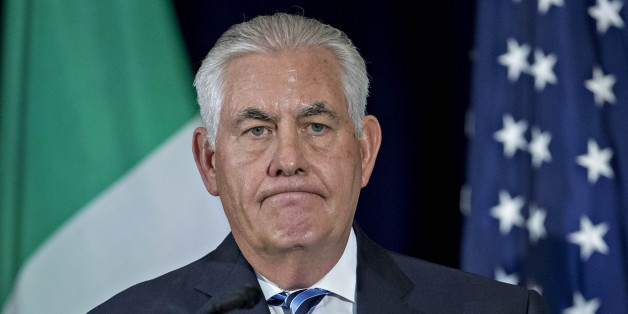 Rex Tillerson, U.S. Secretary of State, pauses while speaking during a news conference after a meeting on strategies to combat transnational criminal organizations at the State Department in Washington, D.C., U.S., on Thursday, May 18, 2017. The meeting is expected to identify new strategic approaches to disrupt the business model of the multi-billion dollar combat transnational criminal organizations that bring drugs into the United States. Photographer: Andrew Harrer/Bloomberg via Getty Images