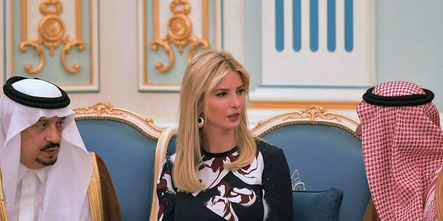 Ivanka Trump is seen at a ceremony where her father US President Donald Trump received the Order of Abdulaziz al-Saud medal from Saudi Arabia's King Salman bin Abdulaziz al-Saud at the Saudi Royal Court in Riyadh on May 20, 2017. / AFP PHOTO / MANDEL NGAN (Photo credit should read MANDEL NGAN/AFP/Getty Images)