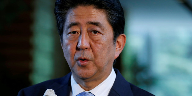 Japan's Prime Minister Shinzo Abe speaks on reports of the launch of a North Korean missile to reporters, at his official residence in Tokyo, Japan May 14, 2017. REUTERS/Toru Hanai