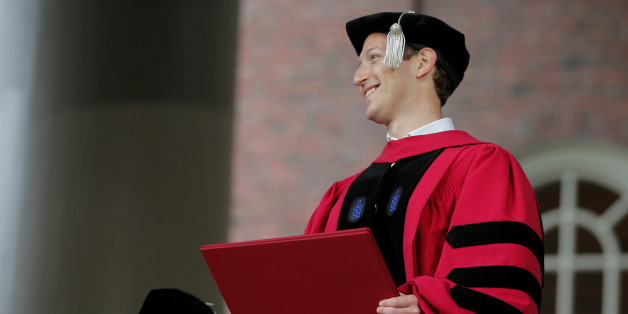 Facebook founder Mark Zuckerberg holds his honorary Doctor of Laws degree during the 366th Commencement Exercises at Harvard University in Cambridge, Massachusetts, U.S., May 25, 2017. REUTERS/Brian Snyder