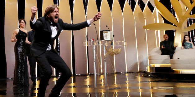 70th Cannes Film Festival - Closing ceremony - Cannes, France. 28/05/2017. Director Ruben Ostlund , Palme d'Or award winner for his film "The Square", reacts. REUTERS/Stephane Mahe