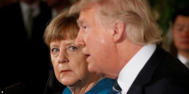Germany's Chancellor Angela Merkel and U.S. President Donald Trump hold a joint news conference in the East Room of the White House in Washington, U.S., March 17, 2017. REUTERS/Jonathan Ernst